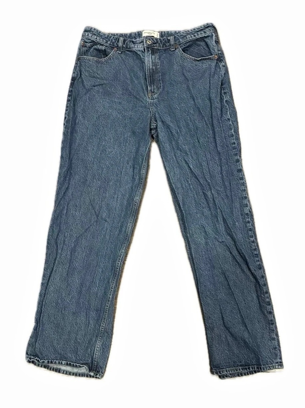 Abercrombie & Fitch Curve Love High Rise Loose Jean Blue Waist 32